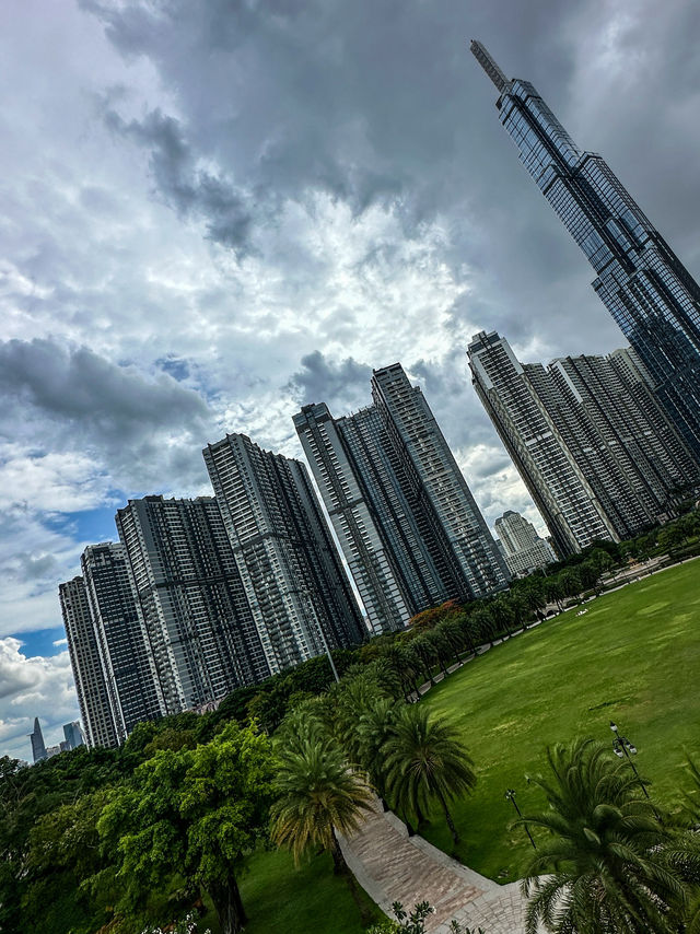 Peaceful promenade along Saigon River near Landmark 81