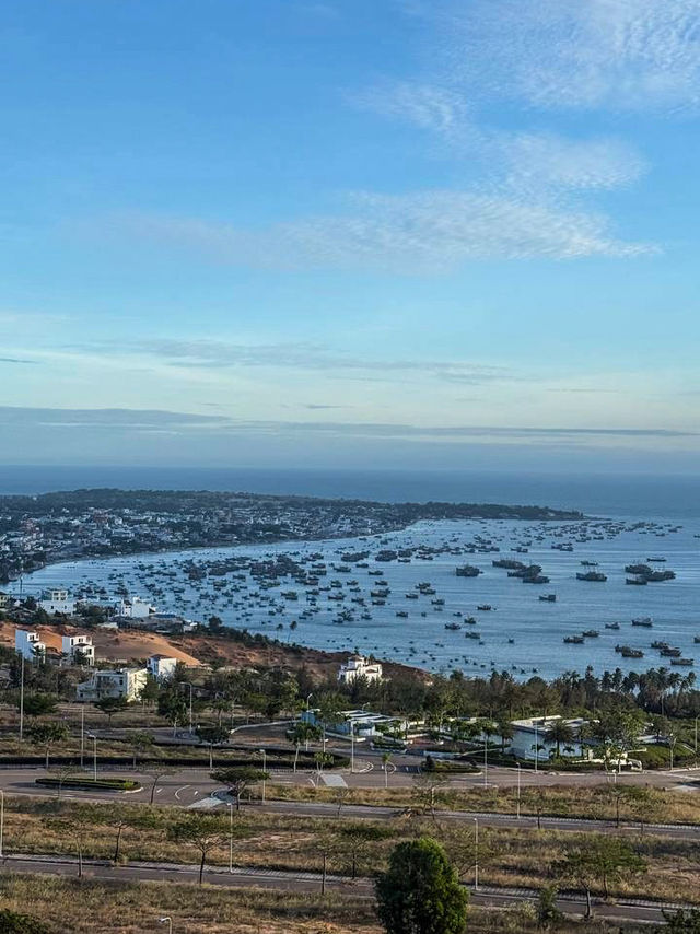 Daytime ocean view from lighthouse cafe Mui Ne terrace
