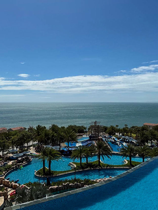 Giant water slide tower inside Mui Ne water castle resort