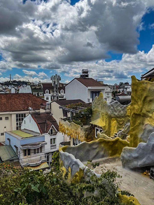 Rooftop view of Da Lat from Crazy House