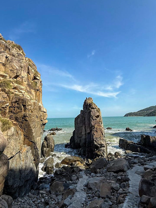 Cozy table nestled among unique rock formations hidden cave coffee Nha Trang