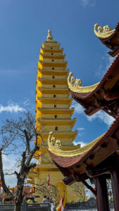 Golden stupa of hidden mountain pagoda panoramic view