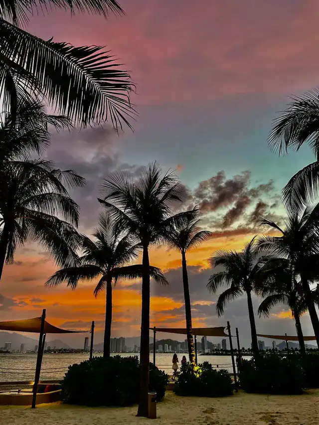 Boma Resort Nha Trang sunset view from the pool area overlooking the bay
