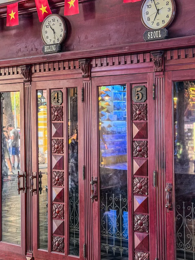 Old wooden phone booths inside Saigon Central Post Office