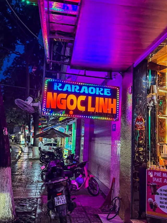 Entrance and reception desk of Karaoke Ngoc Linh Nha Trang