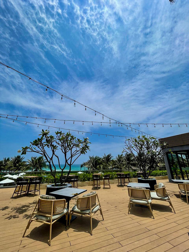 Powdery white sand of Bai Dai Beach steps from private pool villa near Cam Ranh airport