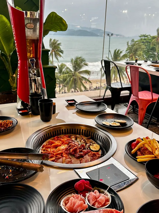 Unlimited beer and soft drinks station at Đà Lạt Buffet BBQ Nha Trang