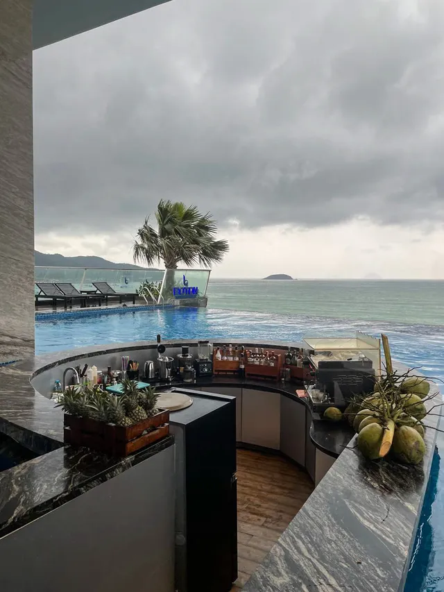 Spacious room with ocean-view balcony at Boton Blue Hotel Nha Trang