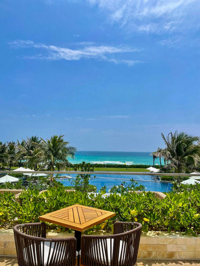 Breakfast buffet spread with Korean and Vietnamese options at private pool villa near Cam Ranh airport