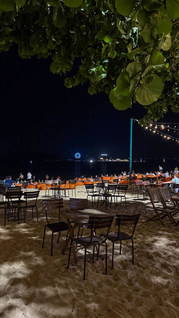 Z Beach Nha Trang orange beanbags and DJ on the sand