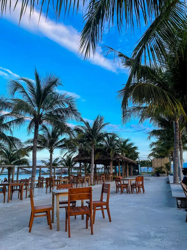 Marina Beach Club peaceful sunbeds and sunset Nha Trang Vietnam