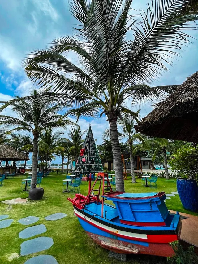 Marina Beach Club peaceful sunbeds and sunset Nha Trang Vietnam