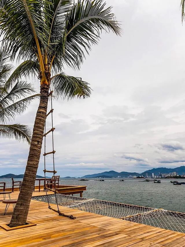 Marina Beach Club peaceful sunbeds and sunset Nha Trang Vietnam