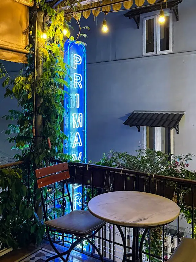 Primavera Italian restaurant courtyard Da Lat Vietnam