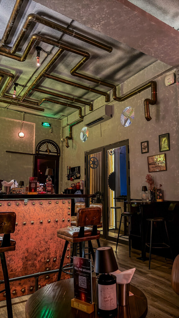 Mechanic Coffee and Cocktail Bar industrial rooftop in Phu Nhuan Saigon