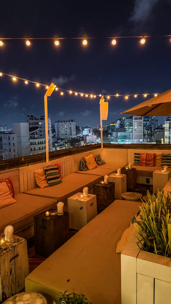 Banana Mama Rooftop tropical plants and sunset cocktails Saigon