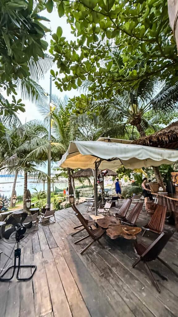 Liberade Coco Beach Bar panoramic bay view and sunset Nha Trang Vietnam