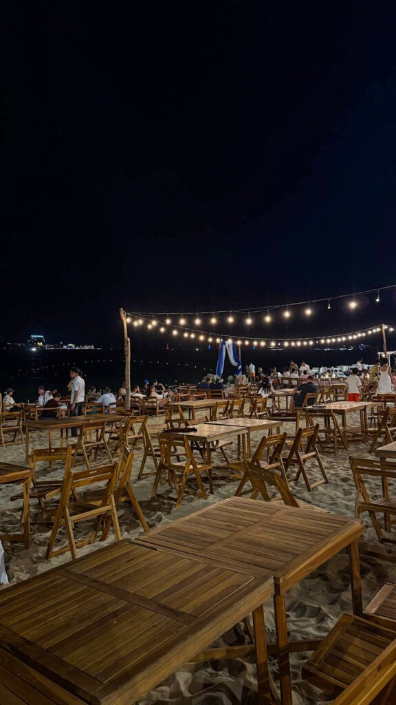 Happy Beach Nha Trang colourful beanbags sunset Tran Phu
