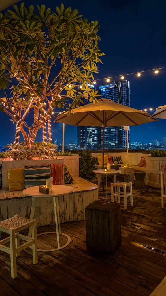 Banana Mama Rooftop tropical plants and sunset cocktails Saigon