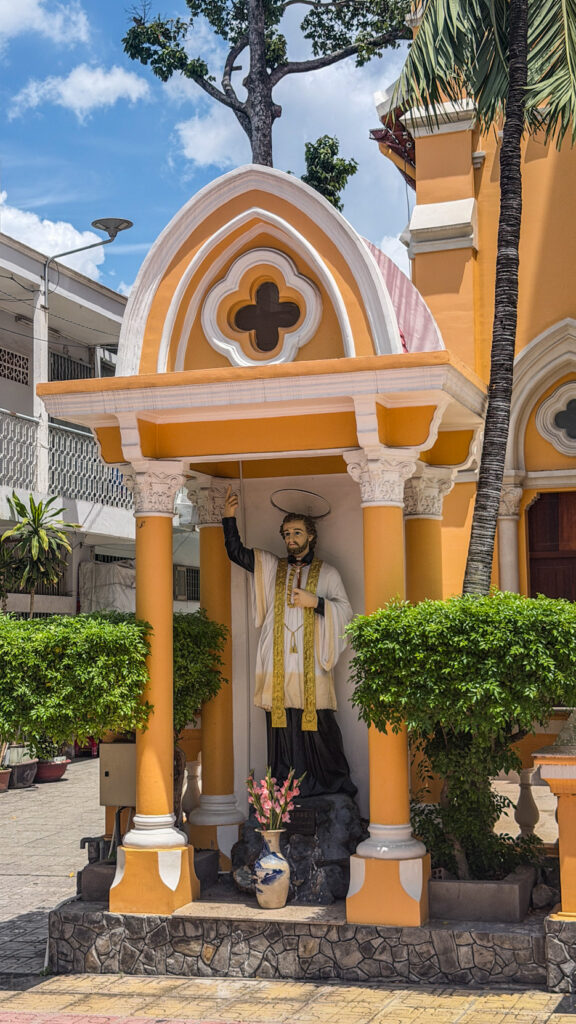 St Francis Xavier Church Cholon bell tower and courtyard Saigon