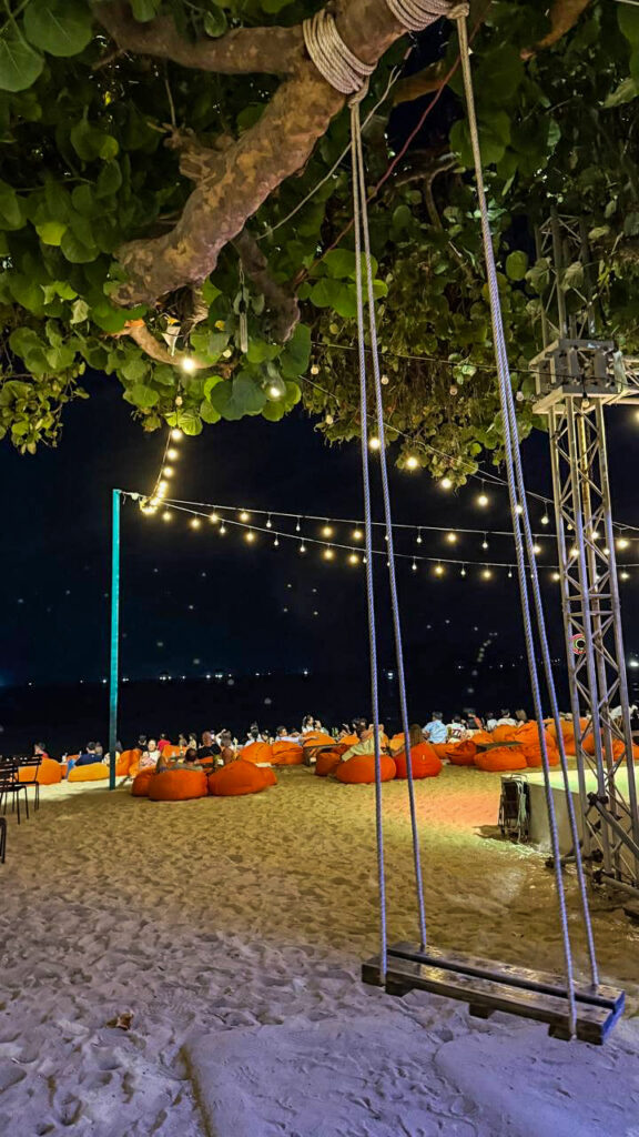 Z Beach Nha Trang orange beanbags and DJ on the sand
