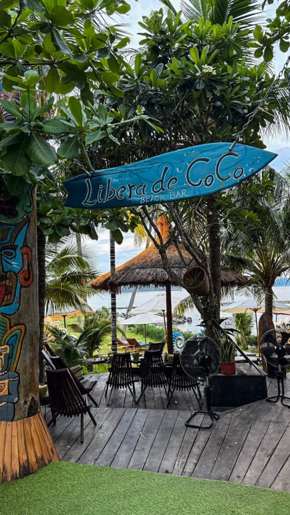 Liberade Coco Beach Bar panoramic bay view and sunset Nha Trang Vietnam