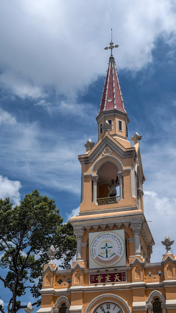 St Francis Xavier Church Cholon bell tower and courtyard Saigon