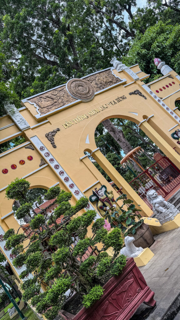Hung Kings Temple Saigon bronze statue and reflecting pool in District 7