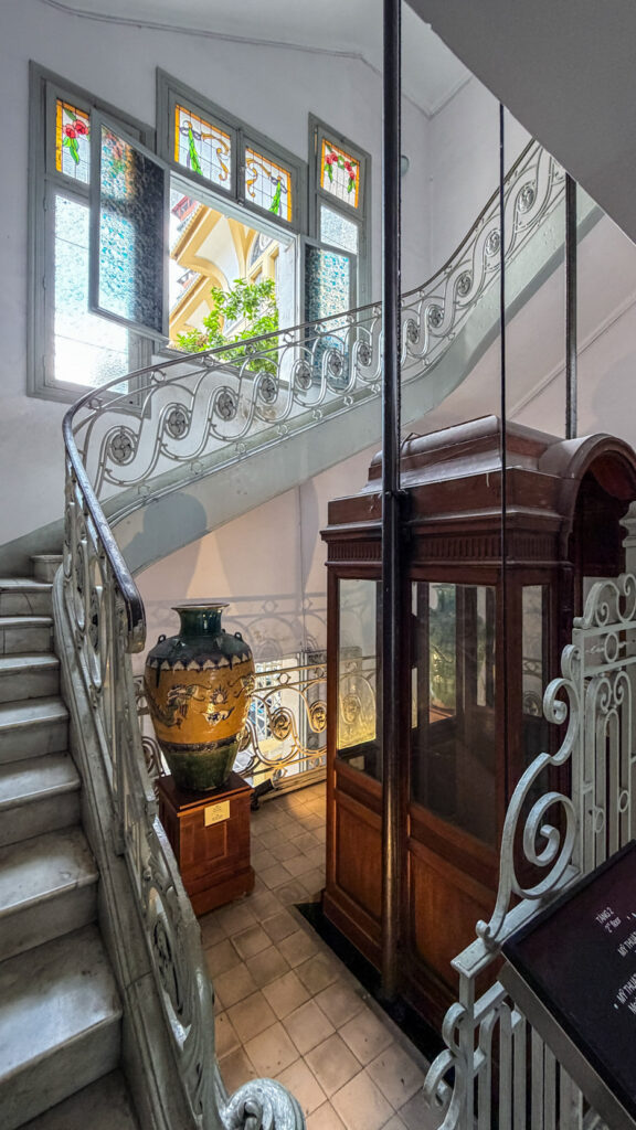 Ho Chi Minh City Fine Arts Museum colonial mansion and stained-glass staircase