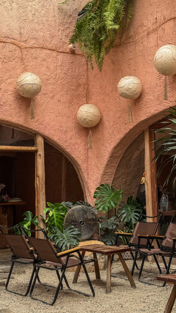 Ola Cafe pink Moroccan cave interior Nha Trang