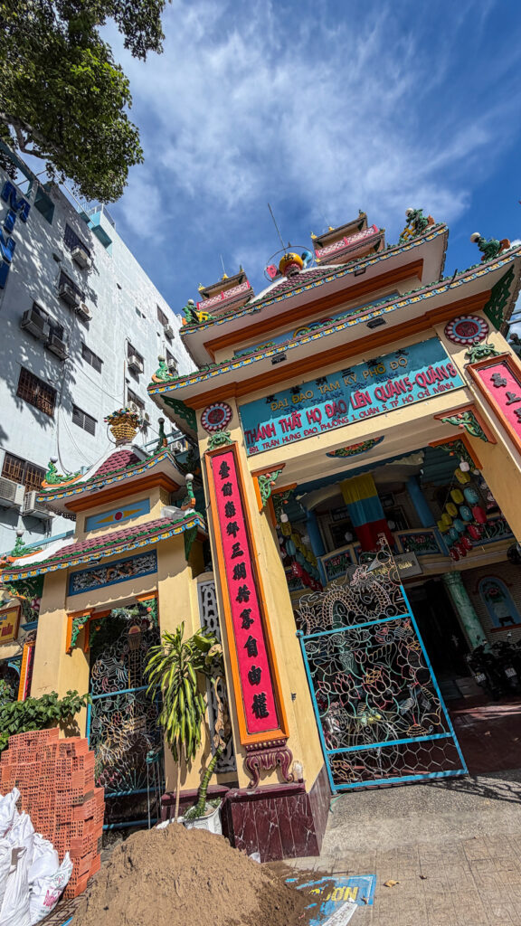 Cao Dai Temple Saigon Divine Eye and colourful interior District 11