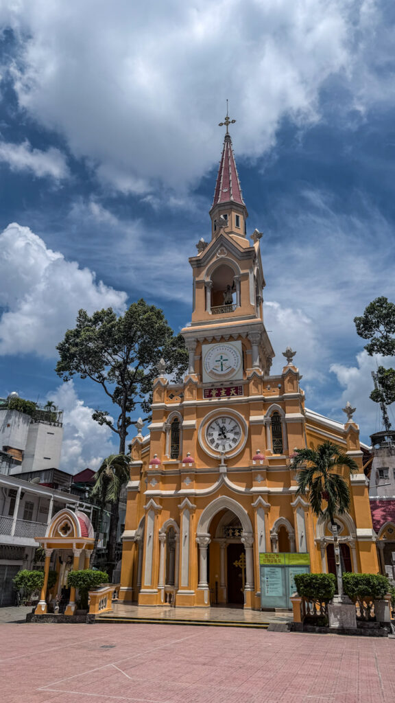 St Francis Xavier Church Cholon bell tower and courtyard Saigon