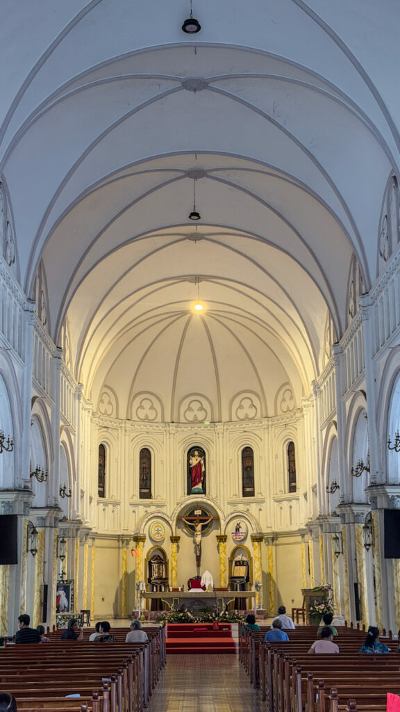 Cho Quan Parish Church simple bell tower and quiet nave Saigon