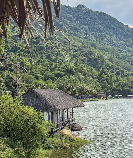Galina Lake View Nha Trang SUP zipline and red bridge on a freshwater lake