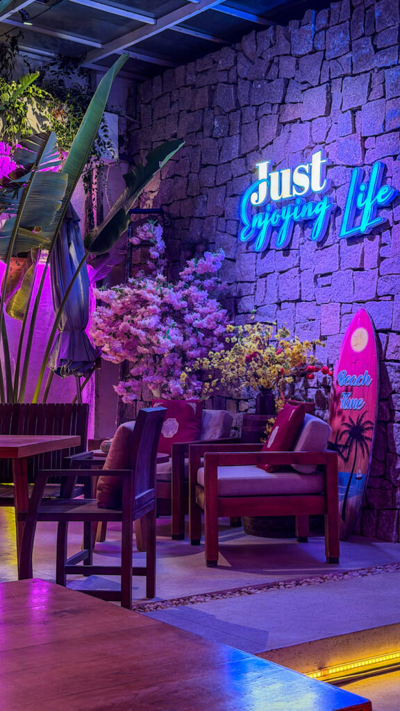 Lounge Beach golden hour sets and fire show My Khe Da Nang