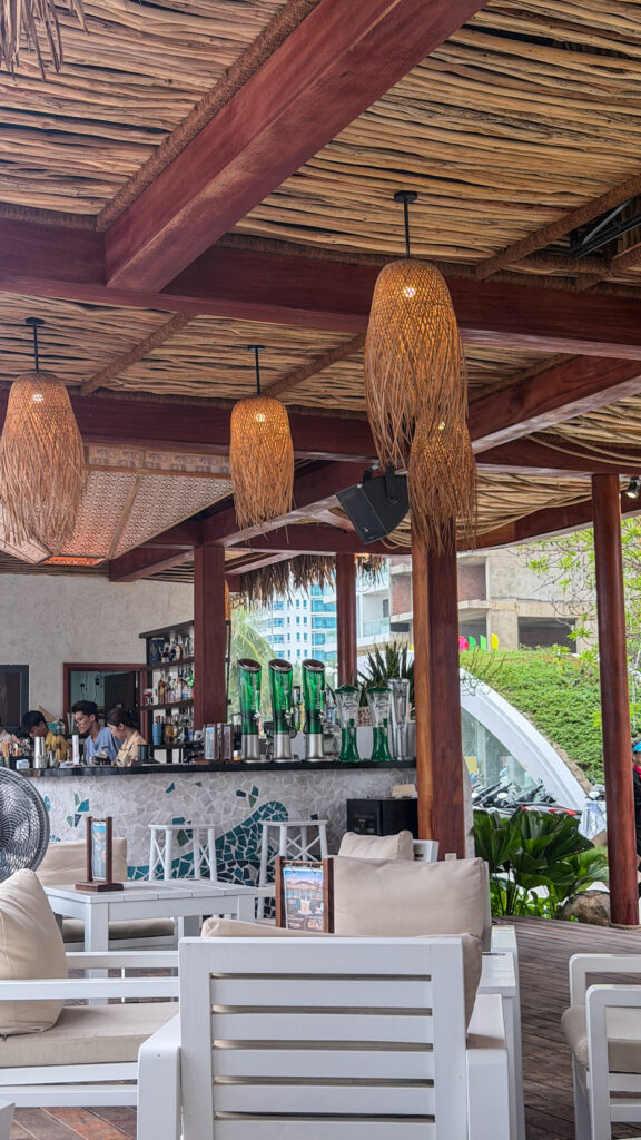 Columbo Beach Club ship replicas and pool party Da Nang