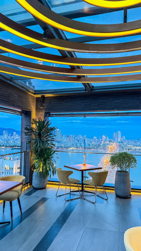Top View Bar Vanda Hotel Da Nang with city and river panorama