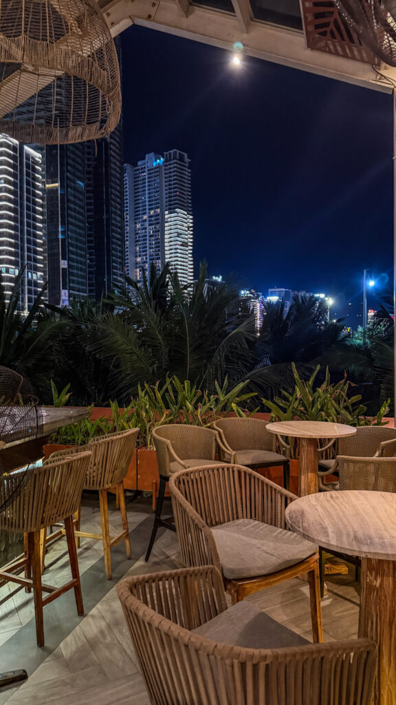 East West Brewing ocean view terrace and craft beer flight Da Nang