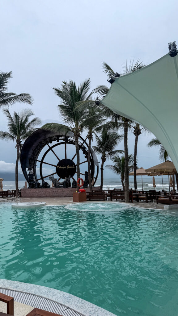 Columbo Beach Club ship replicas and pool party Da Nang