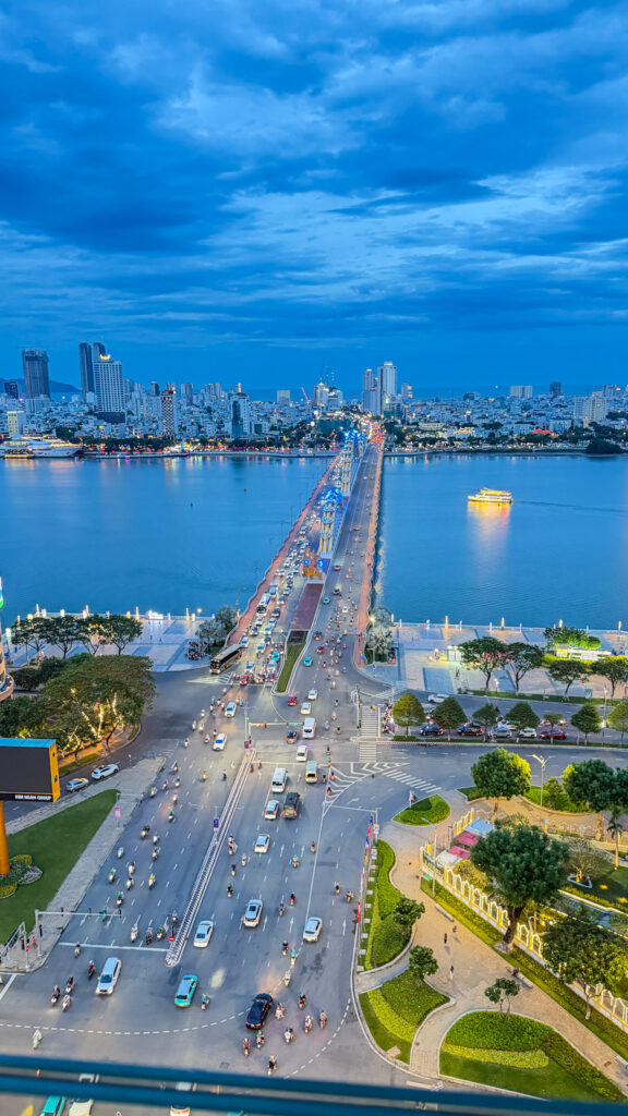 Top View Bar Vanda Hotel Da Nang with city and river panorama
