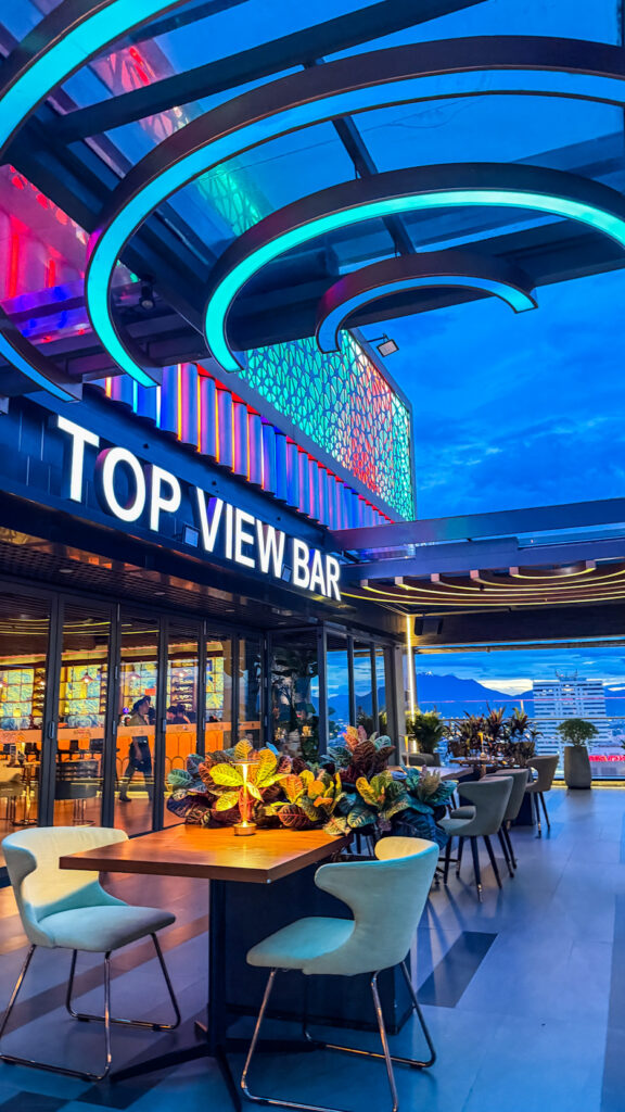 Top View Bar Vanda Hotel Da Nang with city and river panorama