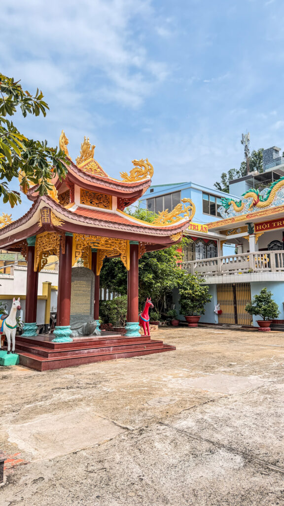 Ornate Buddhist temple roof and architectural details
