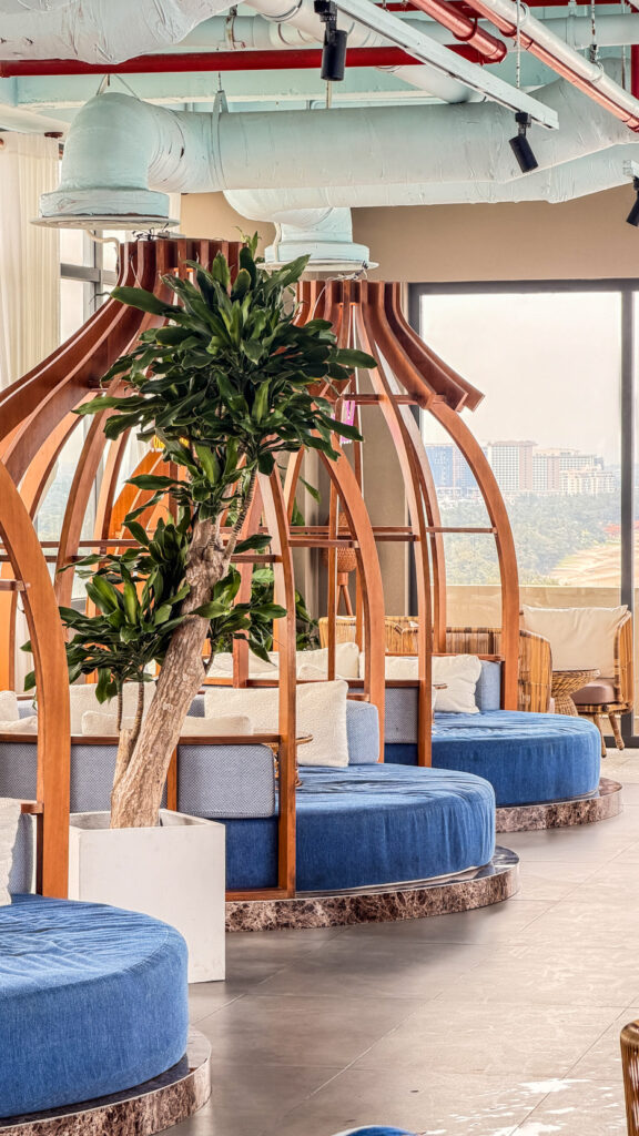 Sky Bar Vung Tau rooftop dining area overlooking the sea