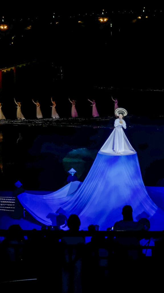 Hoi An Memories Show wedding scene Princess Huyen Tran colorful traditional costumes