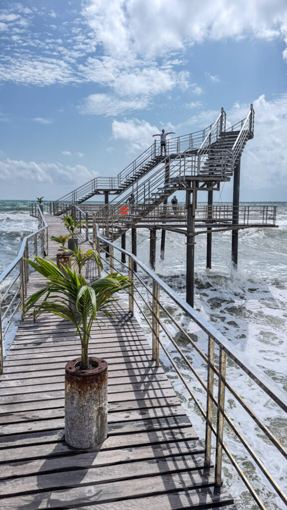 Ngoc Hien Pearl Farm Phu Quoc wooden pier and plane landing viewpoint

