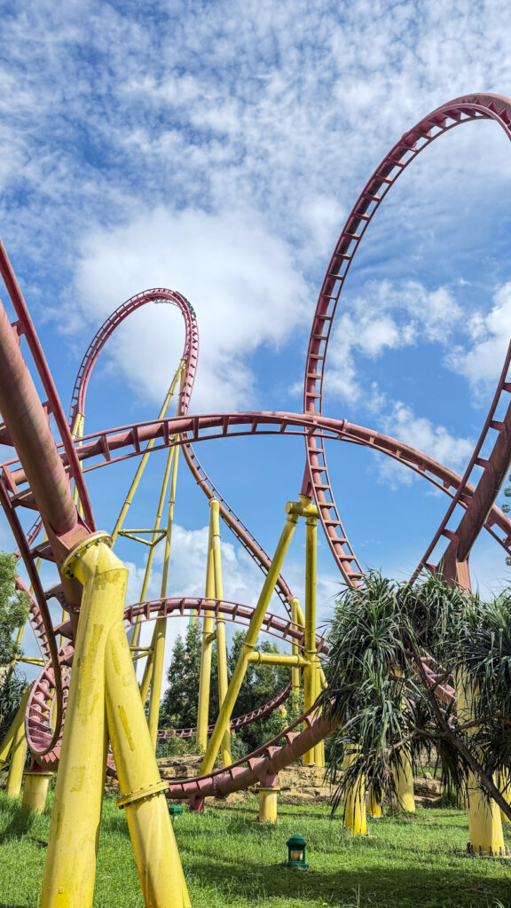 VinWonders Phu Quoc theme park entrance and roller coasters