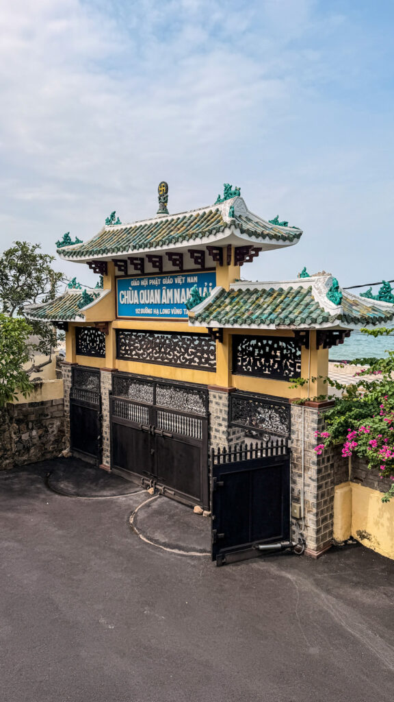 Beautiful Buddhist temple surrounded by greenery in Vung Tau
