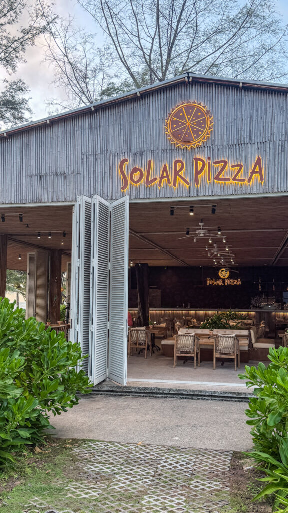 Solar Pizza Sunset Sanato Phu Quoc wood-fired pizza on the beach