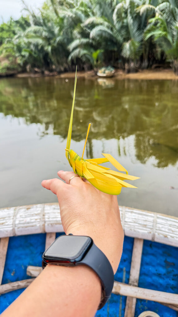Basket boat ride in Cam Thanh coconut village Hoi An Vietnam

