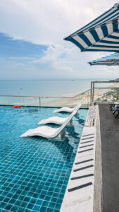 Sky Bar Vung Tau rooftop dining area overlooking the sea